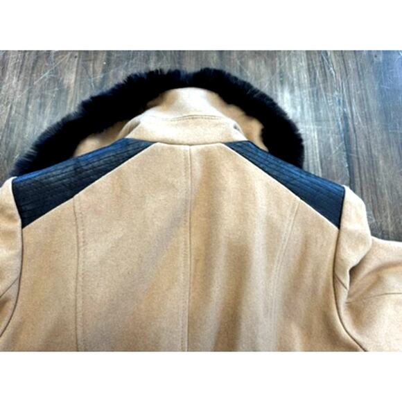 "VIA SPIGA" Stunning Wool Coat, Faux Fur Trim, Asymmetrical Zipper,Belted,8 - Picture 16 of 16